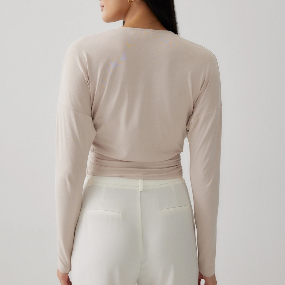 Love, Bonito Rebekah Cupro Knotted Crop Top - Picture 2 of 5